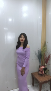 Sabrina Long Dress Serat Alami Off Shoulder Wanita Elegan Panjang Formal