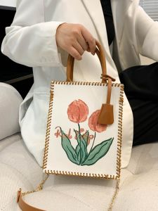 Túi Đeo Chéo Dệt Thủ Công DIY Túi Quà Tặng Cho Bạn Gái Và Bạn Thân Túi Vuông Mềm Hình Hoa Họa Tiết Mùa Xuân