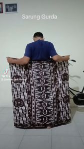 Sarung batik gurda dewasa kain katun kalem parang kusumo sogan putih