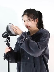 E27 Lampshade With 85w Photography Bulb 3-color Adjustable Desktop Stand fill Light kit Tripod with Cantilever Bracket  for People Shooting