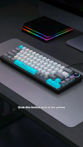 InPlay MK680 61-Key Mechanical Gaming Keyboard RGB Lighting Effects Full Key Anti-Ghosting Mechanical Gaming Switch Multimedia Control Knob