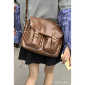 British College Style Briefcase Bag Womens Autumn 2024 New Arrival Tide Vintage Messenger Bag Large Capacity Shoulder Messenger Bag