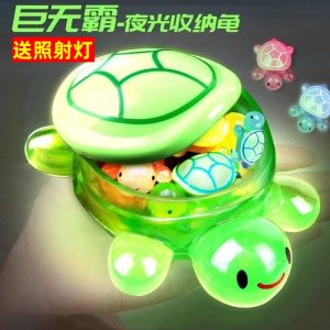Giant Supercalifragilisticexpialidocious Glowing Turtle Toy Mini Match Game Resin Luminous Sea Turtle Decoration Night Light