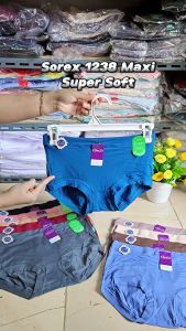 Cd Wanita Sorex 1238 Super Soft isi 3 & 6pcs | Celana Dalam Wanita Sorek Cutting Maxi