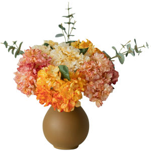 European Style Artificial Hydrangea With Burnt Edges Silk Flower