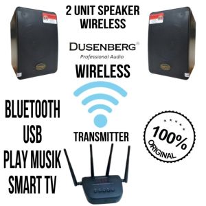 Paket Sound Cafe Premiums Speaker Smart Wireless DUSENBERG 2 Titik Speaker Wireless 1 Transmitter