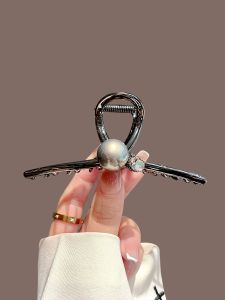 Kẹp Tóc Ngọc Trai Đen Cỡ Lớn Thanh Lịch Kẹp Tóc Nữ Kẹp Tóc Đơn Giản Kẹp Tóc Đuôi Cá Cỡ Lớn Phụ Kiện Tóc