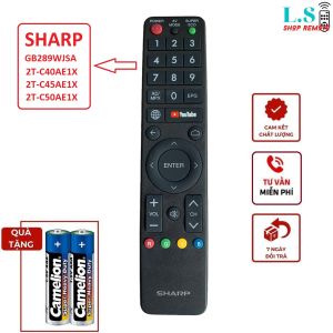 Điều khiển tivi Sharp Smart các dòng GB289WJSA 2T-C40AE1X 2T-C45AE1X 2T-C50AE1X remote tv sharp thông minh Youtube dieu khien tu xa tivi shap