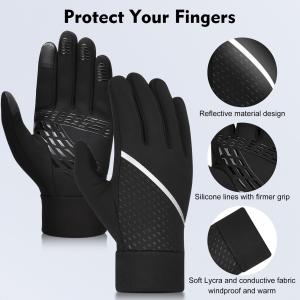 Running Touch Screen Silicone Cycling Gloves Non-slip Waterproof Warm