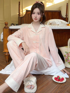 ปะการังหนา ผ้าขนแกะ ชุดนอน แขนยาวเสื้อผ้าชุดผู้หญิง ฤดูใบไม้ร่วง ฤดูหนาว อุ่น สไตล์จีนใหม่ ลายดอก Nightgown