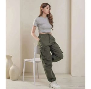 CELANA CARGO SERUT PANTS WANITA REMAJA HAIGWAIST