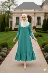 Gamis maxy pull kancing//dress gamis simple 2025