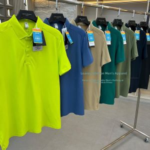 Mens Quick Dry Breathable 3D Tailored Short Sleeve POLO Shirt Fashionable Urban Style Standard Fit Polyester Casual Wear