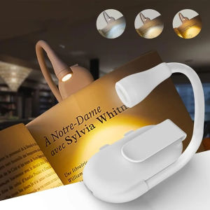 ไฟ LED หนังสือแบบพกพา USB ชาร์จป้องกันดวงตาไฟกลางคืน Mini 360 ° Clip-On สําหรับโคมไฟอ่านหนังสือ Travel Bedroom Led