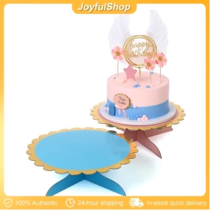 Single-Layer Paper Cake Stand with Gold Ridges Bronzing Cupcake/Dessert Holder for Birthday Party