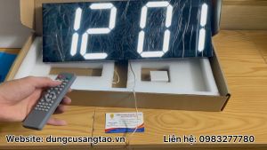 Đồng hồ điện tử treo tường LED 3D điều khiển từ xa kiêm đồng hồ bấm giờ