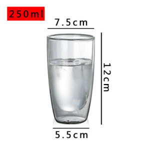 Double Layer Heat Resistant Glass Cup Transparent Insulated Coffee Tea Milk Juice Drinkware Handmade Boro Silica Glass Cup