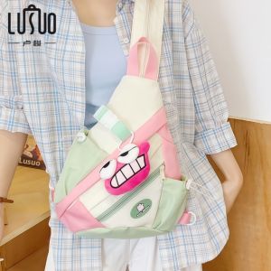 OUDENGPAI | Cute Multi-Functional Lightweight Backpack For College Students Travel Outings Durable Nylon Fabric Zipper Closure Casual Use