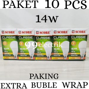 BOHLAM LED CAHAYA PUTIH  / LAMPU LED WARNA PUTIH EXTRA BUBLE WRAP SCORE CLASSEI 3W-35W PAKET 10 PCS