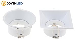 Aluminum Square Spotlight Black White LED Ceiling Fitting Indoor Spotlight Fixture GU10 MR16 Bulb Frame Recessed Downlight