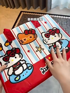 Túi vải nỉ đa năng đi du lịch đựng quần áo chăn màn hoạt hình dễ thương LILA TUINI55