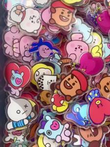 Line Friends | Tấm Acrylic BT21 4CM Phụ Kiện Trang Trí DIY Cho Nam Châm Tủ Lạnh Và Ốp Điện Thoại Quà Tặng Hoạt Hình Anime Dễ Thương Bộ Phận Lính