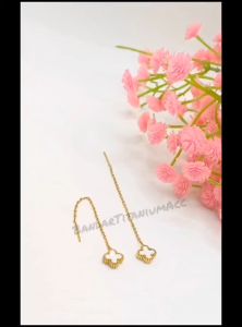 Anting tusuk titanium model jurai perhiasan wanita trendy anti karat anti luntur(COD)