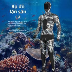 DIVESTAR | Detachable Camo Mens Wetsuit for Warmth & Free Diving
