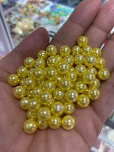 Hạt nhựa màu vàng bóng đẹp 8li làm trang sức handmade đẹp