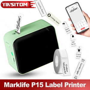 P15 Bluetooth Mini Label Printer No Ink Printing Portable Thermal Maker Labeling Machine DIY Name Sticker Price Tag Labeller