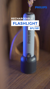 Philips LED Rechargeable Flashlight SFL1181 - Lampu Senter Tahan Air dengan Dimming Tanpa Kabel untuk Outdoor & Emergency - Garansi Resmi 1 Tahun