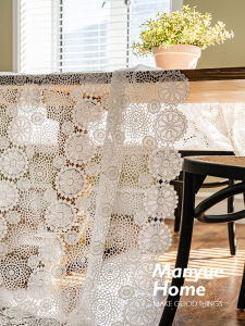 Vintage Luxurious Lace Tablecloth White