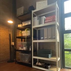 WARM HOMEนเลส+ไม้ แข็งแรงมาก ครัว ชั้นวางของ ตู้หนังสืออเนกประสงค์ ชั้นเก็บของ ชั้นเหล็ก shelf ชั้นวางของเอนก