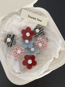 New Acetate Hair Clips Summer Colorful 3D Flower Cute Duckbill Side Female Style Sweet Fashion Hair Accessories for Women