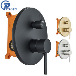 Vòi Sen Mạ Vàng Đen 2-3 Chế Độ Lắp Âm Tường Phụ Kiện Vòi Trộn Tắm Với Điều Khiển Âm Tường