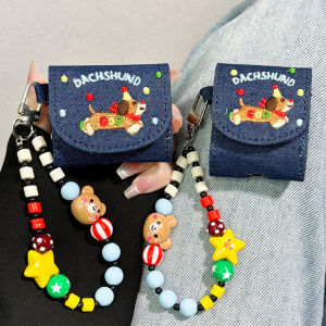 Leather Protective Case for AirPods pro 2 3 4 One-Piece Bluetooth Earphone Cover Soft Shell Dog Pattern Cute Style  Accessories