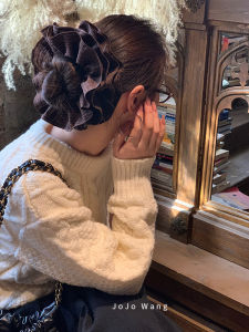 Trendy Plaid Hair Ties for Women Sisters Large Circle Hair Accessories Head Ropes Fashionable Hairbands Original Design