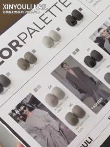 XinYouLi Grey Gel Nail Polish Series 12color 美甲甲油胶冷静灰高冷灰12色实色带涂好色板新款新色1btl 12ml free color chart