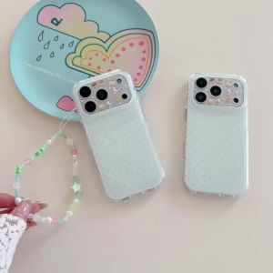 Sanrio | Cute Full Lens Protective Polka Dot Hello Kitty Case For iPhone 17 16 15 Pro Max 17Pro Acrylic Shockproof Phone Cover With Chain