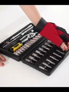 Kunci Socket Set 46pcs Lengkap 1/4" Inch Sok Tool KIt Motor Mobil D022