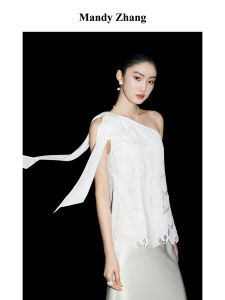 Sleeveless Fashion Top Lace Bow Shoulder Hollow Design