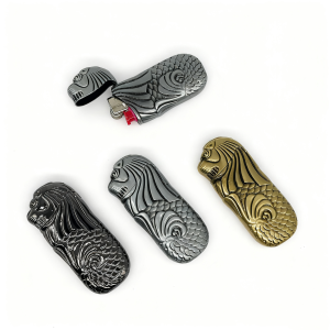 Rare Merlion shape Lighter Case For Bic J5 Mini Lighter Vintage Lighter Holder Creative Flip Cover Protective Shell No Lighter