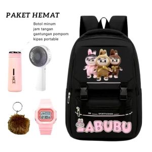 Tas LABUBU tas ransel anak perempuan remaja labubu BANYAK BONUS tas sekolah SD SMP SMA tas ransel