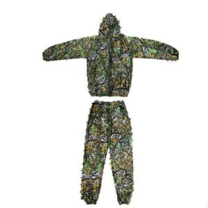 Men Women  Outdoor Ghillie Suit Camouflage Clothes Jungle Suit CS Training Leaves Clothing Hunting Suit Pants Hooded Jacket