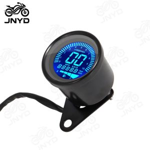 JNYD 7-Color Backlight Universal 12V Digital Motorcycle Speedometer Tachometer Odometer Speed KMH MPH Oil Level Gauge Tacho RPM