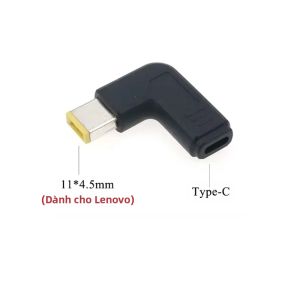 JCD | Đầu Nối Bộ Chuyển Đổi Nguồn Máy Tính Xách Tay Type-C Female Sang DC Đầu Cắm Khuỷu Tay Tương Thích Với Lenovo Asus HP Dell Acer - Phụ Kiện Sạc