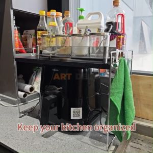 Carbon Steel Oven Rack Microwave Rack Rice Cooker Rack Rak Dapur Kitchen Storage Rack Spice Rack Kitchen Organizer Rak Oven Countertop Storage