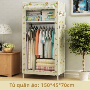  YYBAIO | Tủ Quần Áo Bằng Vải Chống Bụi Khung Thép Cường Lực Kết Hợp