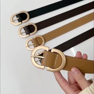 *READY STOCK*Korean Style Women Oval Buckle Belt Retro Womens Versatile Casual Decorative Belt Jeans Leather Belt Tali Pinggang Perempuan 皮带 女
