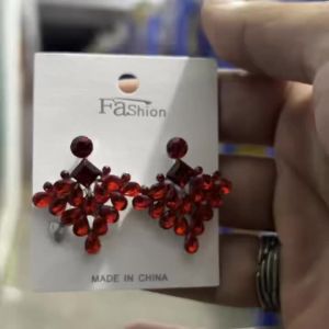 1 Pair of Classic Red Trendy Geometric Earrings Suitable for Girls Photo Shoots Parties Dinners Parties Dates Earrings